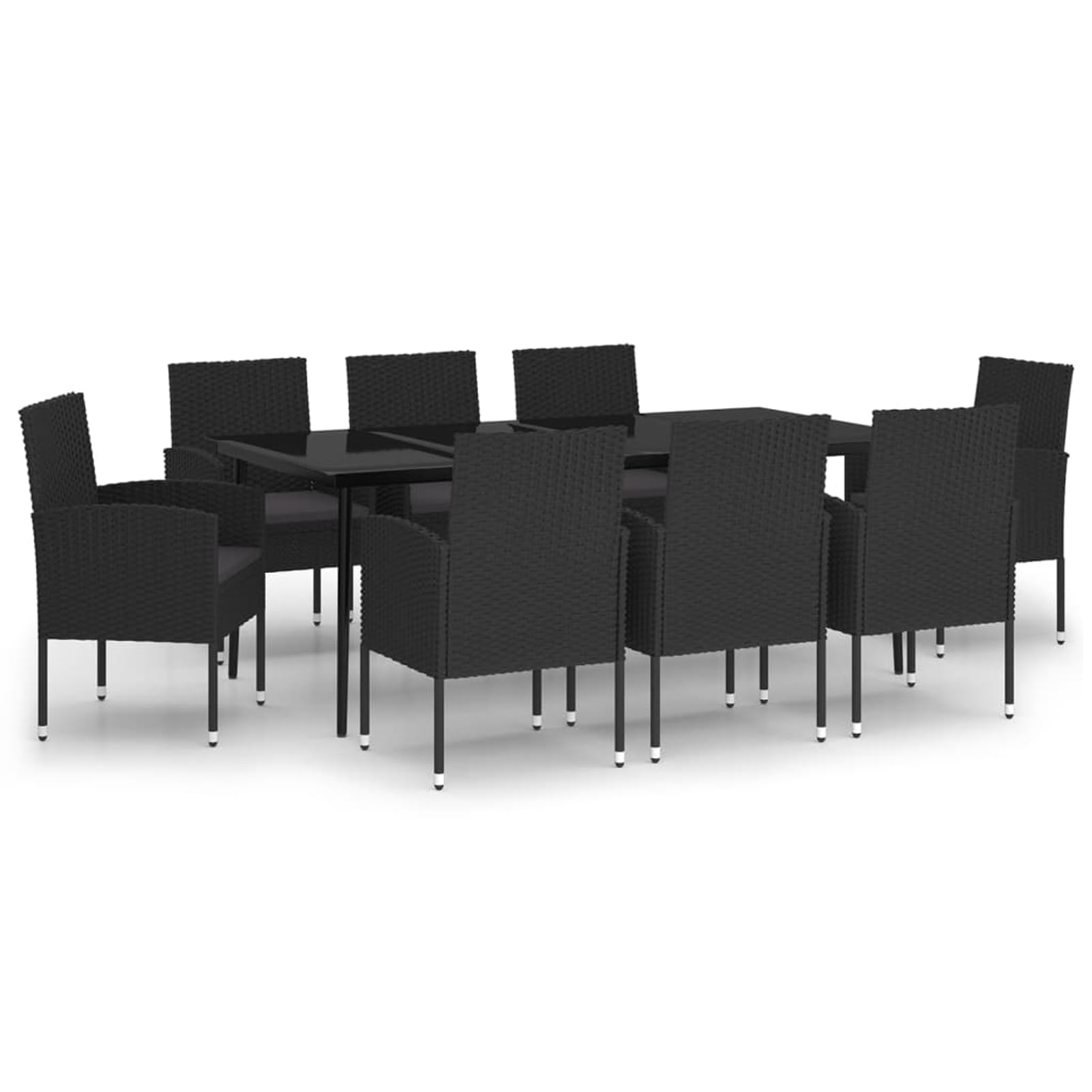 ATOMSTACK MAKER HOMELEN - Set di mobili da giardino da 9 pezzi, resistente alle intemperie, in rattan sintetico, tavolo e sedie con cuscini, per terrazza, giardino, balcone, sala da pranzo all'aperto