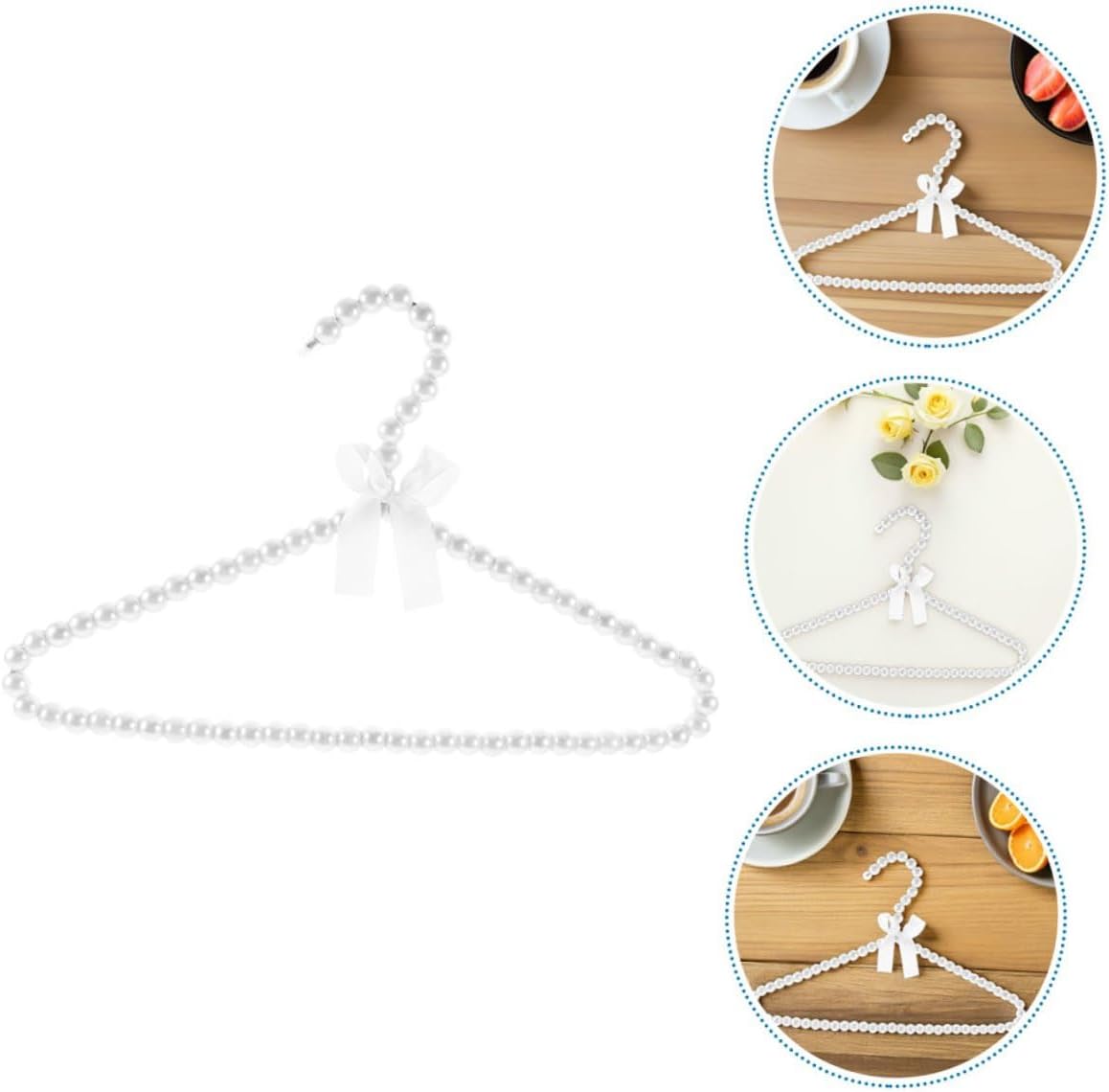 Children's Clothes Hangers 4pcs White ABS Bow Design for Garments