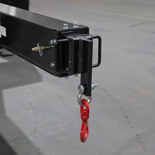 Miniatura 7 de Titan Attachments Minicargadora ajustable con gancho de 3 toneladas, pluma telescópica manual de 120 pulgadas, puntos de gancho ajustables, conexión