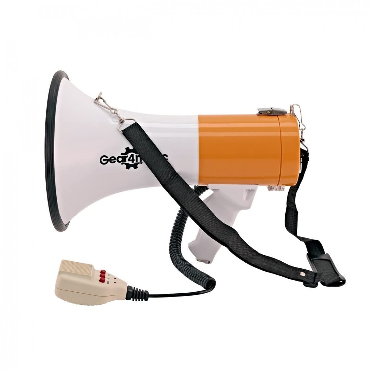 Gear4music Haut-Parleur mégaphone avec Micro et sirène 30W