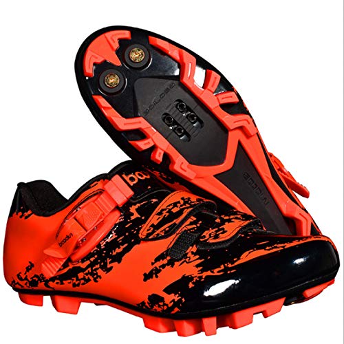 AGYE Calzado de Ciclismo Hombre, Zapatillas De Ciclismo para Hombre Zapatillas De Bicicleta De Monta�a - Zapatillas De Bicicleta con Bloqueo Transpirables Y C�modas - para Mujer,Red-39