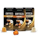 COFFEEZA Flavoured Variety Pack Coffee Capsules - Aluminium Coffee Pods, Box Of 3 (30 Capsules) - 55 Gm