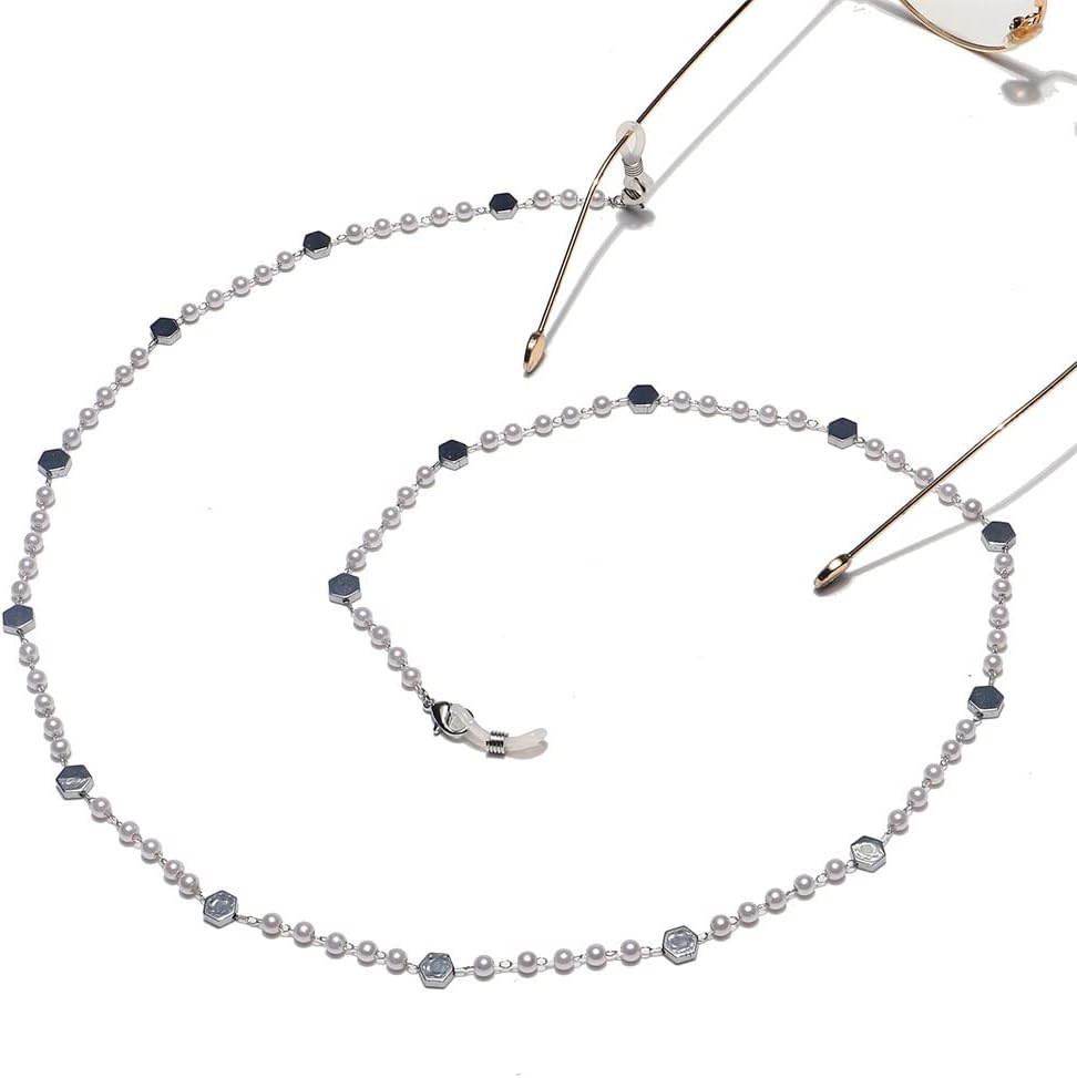 Hexagonal Pearl Stainless Steel Chain Sunglasses Chain Eyeglasses Chain