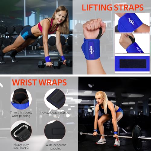 Image of WALITO 8Pcs Barbell Pad Set for Hip Thrust - Squat Pad,Gym Accessories for Women with Bar Bad,Bench Press, with Gym Ankle Straps,Resistance Bands for Working Out,Lifting Strap,Carry Bag