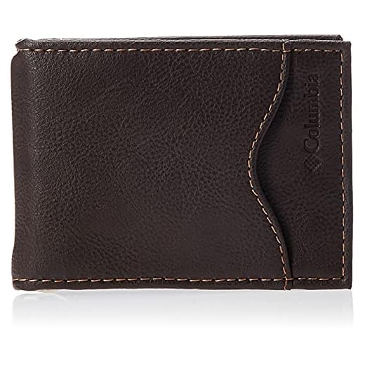Columbia Men's Leather Front Pocket Wallet Card Holder for Travel
