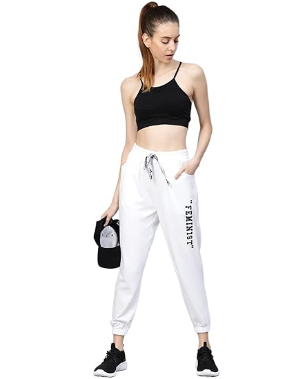 Cotton Blend Printed Track Pants