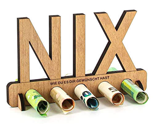 Giftota - Originelle NIX Geburtstag Geldgeschenk Holz - Nichts...