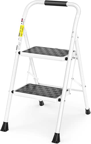 HBTower 2 Step Ladder,2 Step Stool for Adults Folding Step