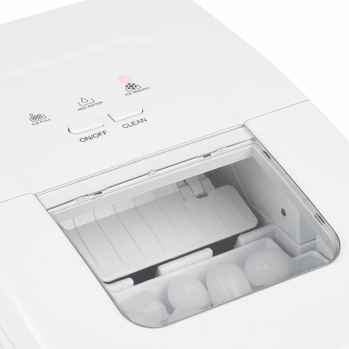 Weasy Eiswürfelbereiter IGLOO8, Eiswürfel in 6 Minuten fertig, 12kg in 24 Stunden, selbstreinigend, geräuscharm 1,5L, kompakt, herausnehmbarer Behälter, Eiswürfelschaufel
