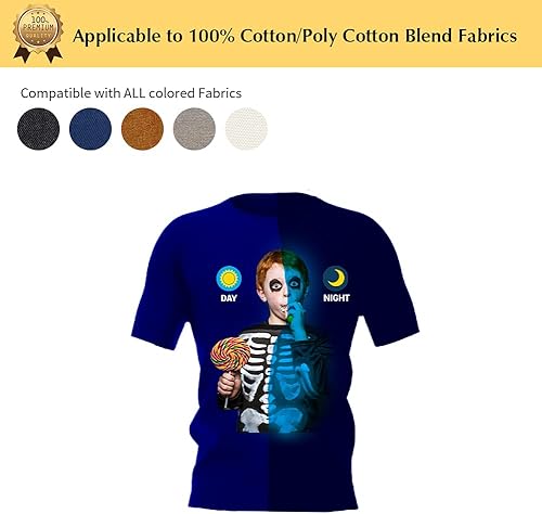 Miniatura 5 de TransOurDream Papel de transferencia de calor luminoso para camisetas (10 hojas, 8.5 x 11 pulgadas, brillo 2.0), vinilo de transferencia de calor