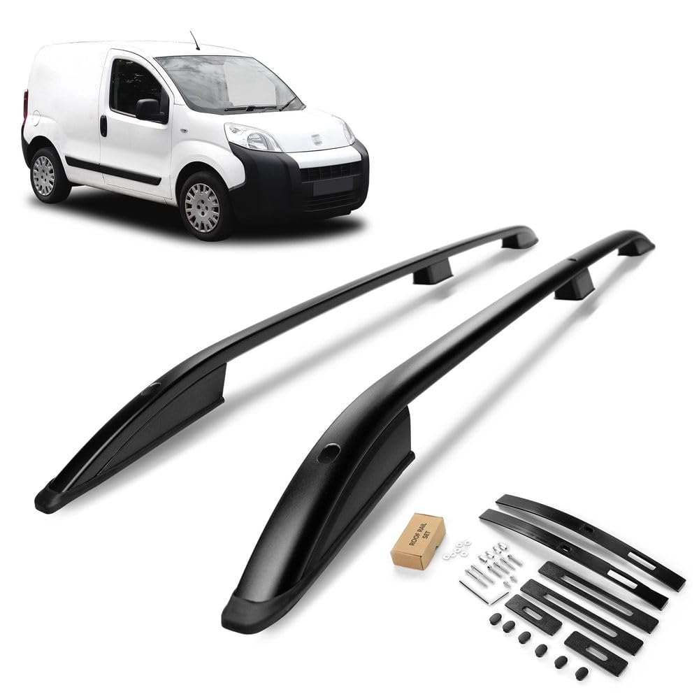CHROMEMASTER | Barras Portaequipajes, Rieles de Techo Compatible con Fiat Fiorino 2008-2018; Se Utilizan para el Montaje de Portaequipajes de Techo, Cajas de Techo o Portabicicletas; Aluminio