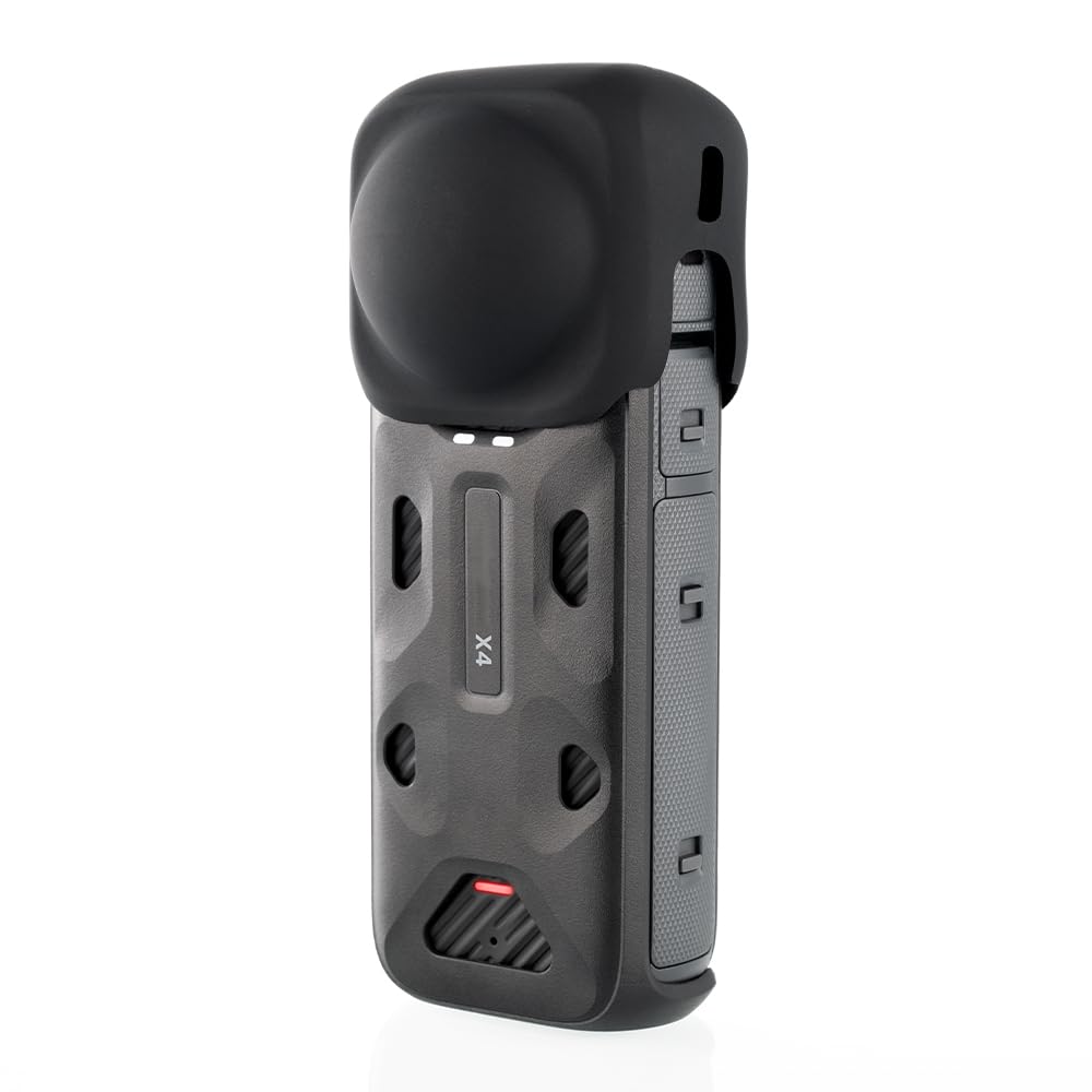 Generic Protective Case for Insta360X4 Silicone Body Protective Case Lens Cover Lens Cap for Insta360 X4 Shockproof Anti-Scratch Protection Frame Sports Camera Protective Kit (Lens Cap)