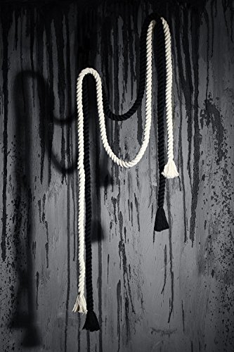 Mens Rope Belt Fashion Gothic Style Twisted Shape Thick Adjustable Cotton Ivory3