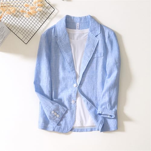 Men's Linen Business Suits Jacket Casual Breathable Two Button Blazer Sport Coat3