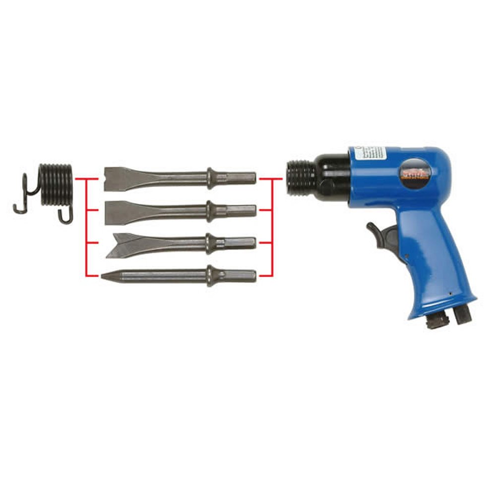 Mauk, Set di attrezzi ad aria compressa con trapano percussione, 36 pz, Blu (blau) - 56