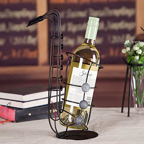 Tooarts Saxophone Free Standingtabletop Wine Racks, Creative Metal Wine Bottle Holder, Collectible Figurines Wine Shelf Gifts For Wine Lovers, Home Interior Kitchen Bar Decorations #TOP4