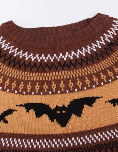 Women's Pullover Sweaters Long Sleeve Crew Neck Cute Multi-Hearts Knitted Casual Sweater