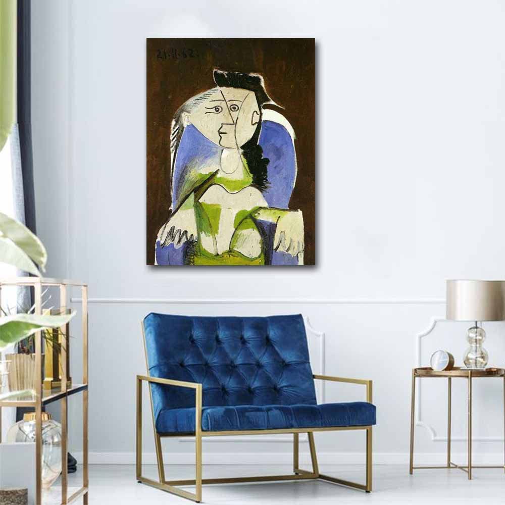 Amazon.co.jp: パブロ・ピカソWoman Sitting in Blue Armchair 絵画