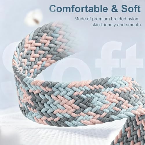 Image of Magnetic Braided Band for Samsung Galaxy Watch 9 8 40mm 44mm, Galaxy Watch8 Classic 46mm, One Click No Gap Elastic Stretchy Nylon Fabric Sport Strap for Women Men (Fantasy)