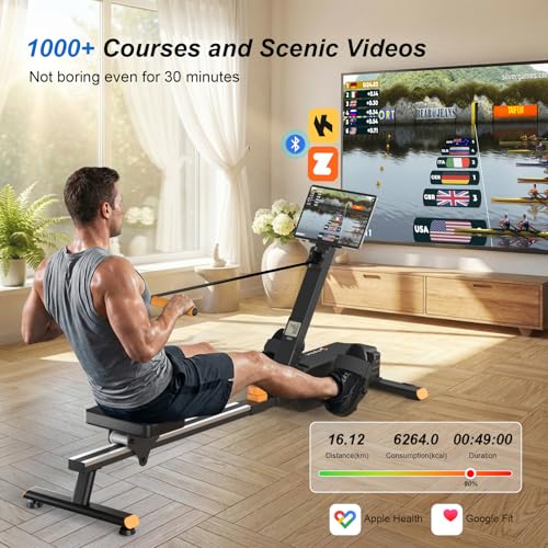 Image of Rowing Machines for Home,Workout Equipment,Exercise Rower with Quiet Resistance,350LBS Capacity,LCD Monitor,Knee Pads, Workout Gloves&Extra Pull Rope for Full Body Exercise