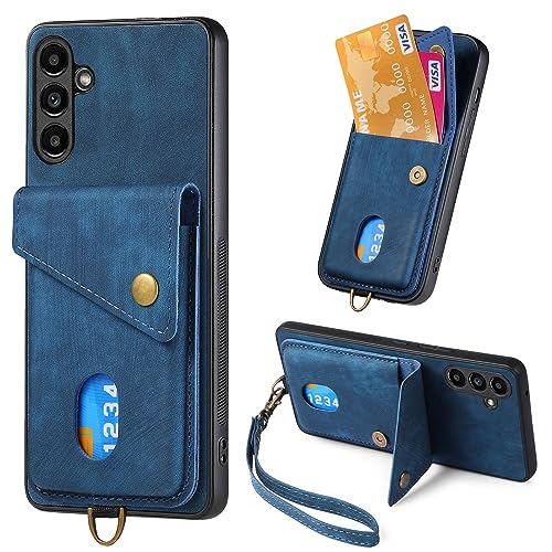 Rfvzubemok Compatible with Huawei nova 10 Pro Wallet Cover,Compatible with Huawei nova 10 Pro Card Holder [PC+TPU+PU] 3 in 1 Kickstand Phone Case Blue
