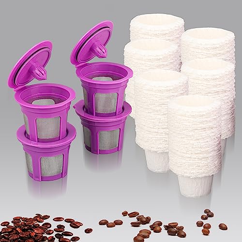 Image of Irmidi 600 Count Disposable Paper Coffee Filters with 4 Pack Reusable K Cups, Compatible with Keurig 2.0 and 1.0 Coffee Maker