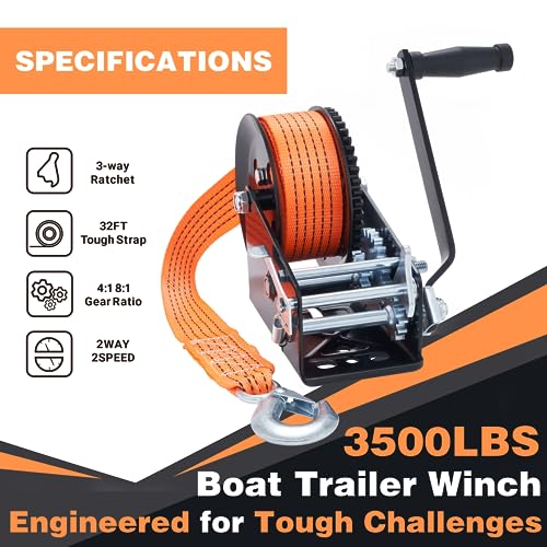 OPENROAD 3500LB Boat Trailer Winch