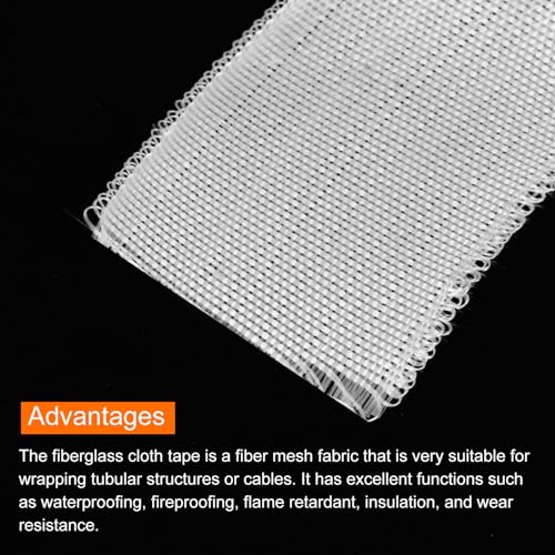 Image of MECCANIXITY 1pcs Fiberglass Cloth Tape 23m(25 Yard) x150mmx0.2mm C Glass Fiber Fiberglass Mesh Glass Fiber Mesh Woven Fiberglass Fabrics Insulation Tape for Reinforcement Repair