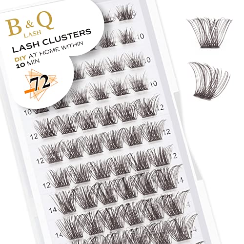 Faux Cils Individuel Cluster 72 Pcs Brun D-8-16MIX mm DIY Extensions de Cils Réutilisable Cluster Faux Cils Volume Russe Cluster Faux-Cils by B&Q LASH (B02,Brun-8-16MIX) Cover