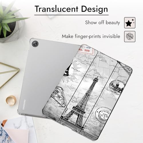 Image of Robustrion Cover for Samsung Galaxy Tab A11 Plus Cover Case 11 inch, Flip Cover Case for Samsung Galaxy Tab A11 Plus Cover /Tab A11+ Tablet Cover with Translucent Back - Eiffel