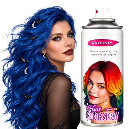 Waybesty Temporary Hair Color Spray for Kids Women Men (Blue, 4.06Oz)