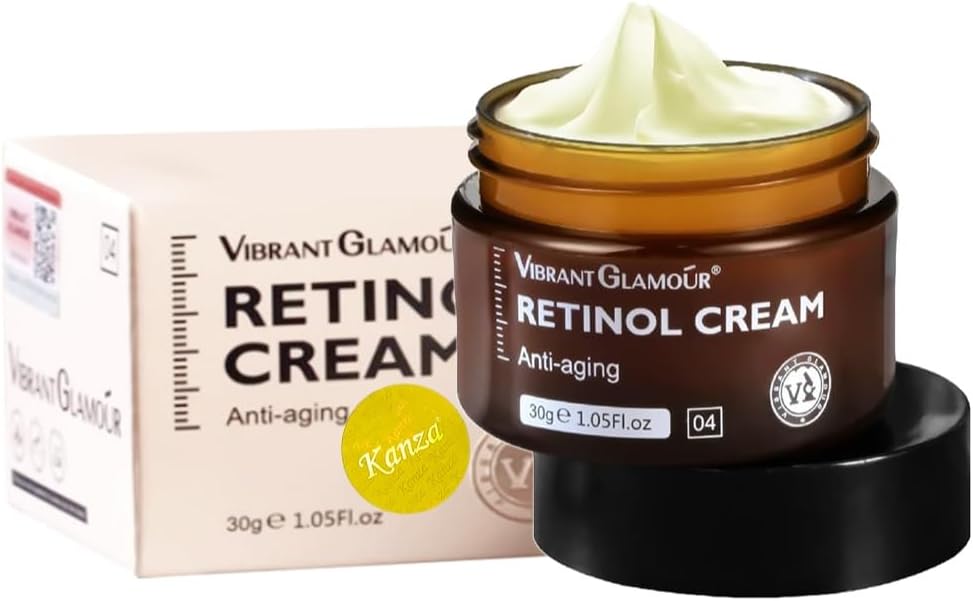 KANZA - Retinol Cream | Anti-Aging Skin Repair Retinoll Face Moisturizer |Collagen Firming Retinols Creamss ,Pore Cleansing Creamm | Retinols Creams for a Vibrant Faces | 30g