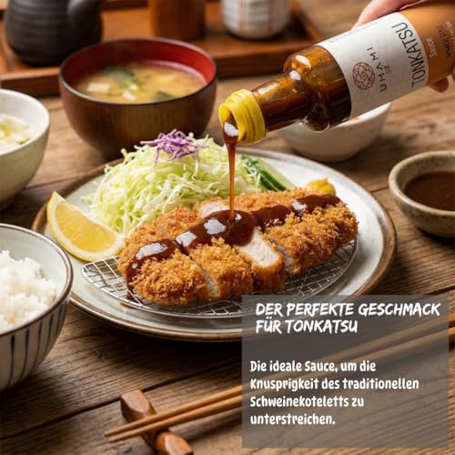 Umami Japanische Tonkatsu Sauce 250ml - Mit Bio-Obst & Gemüse - Für Katsu-Schnitzel, Katsu Sando & Frittiertes - Ohne Zusatzstoffe - Authentischer Geschmack