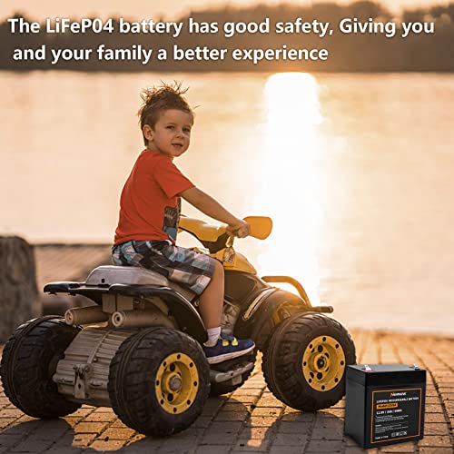 Nernak 12V 5Ah Lithium Lifepo4 Deep Cycle Battery, 2000+ Cycles Lithium Iron Phosphate Rechargeable Battery For Power Wheels, Fish Finder And More, Built-In 6A Bms #TOP4