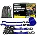 RHINO USA Ratchet Straps Motorcycle Tie Down Kit, 5,208 Break Strength - (2) Heavy Duty 1.6" x 8' Rachet Tiedowns with Padded Handles & Coated Chromoly S Hooks + (2) Soft Loop Tie-Downs (BLUE)