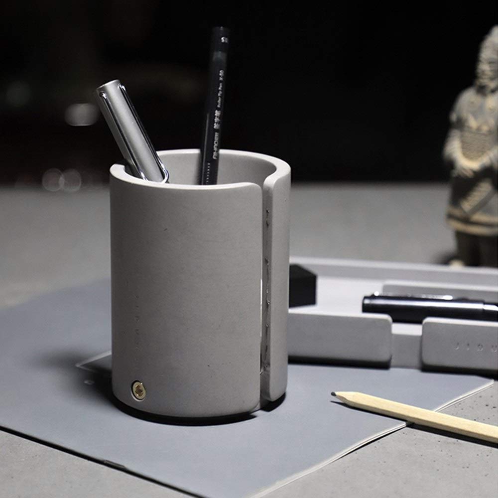 Pot à Crayons Multifonctionnel Pen Holder ménages bureau Fournitures de Porte stockage pour Bureau(Round)
