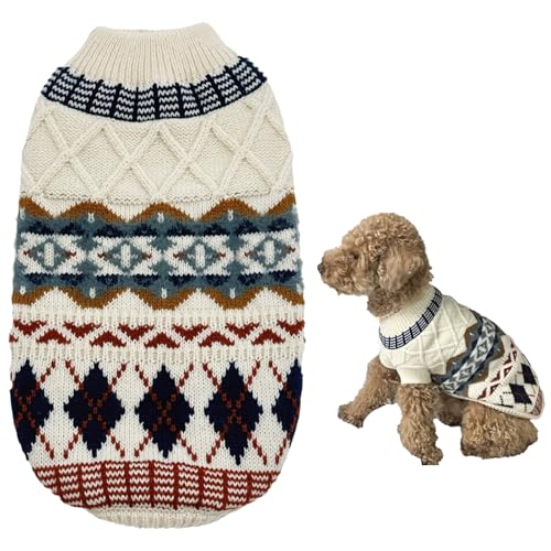 TYXHXTF Winter Warmer Hundepullover Kleine Hunde Rollkragen Strickpullover, Schöne Hunde Pullover Hundepulli Pullover Weich Hundekleidung Hundepulli Hund Kleidung Katzenpullover (XS)