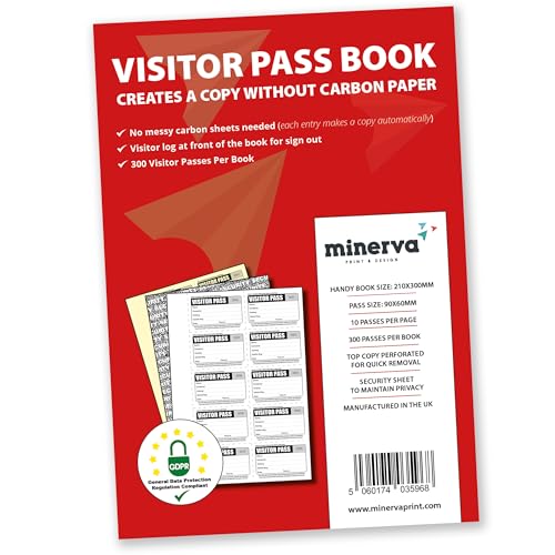 Livre de visite 300 passes avec copie sans carbone pour réception et bureau