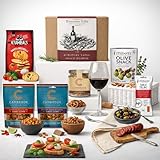 Evercove Gifts Tapas Snack Hamper | Savoury Snacks Hamper for Men & Women | Gourmet Food Gift Box with European Wine Bar Nibbles & Charcuterie | Premium Snack Hampers for Adults | Food Gifts for Men