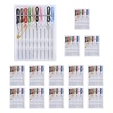 Dojimayisc 14 Boxes Mini Quick Fix Sewing Kit Easy Pre Threaded Needle Kit Basic Personal Sewing Kit Plastic Threaded Needle Holder