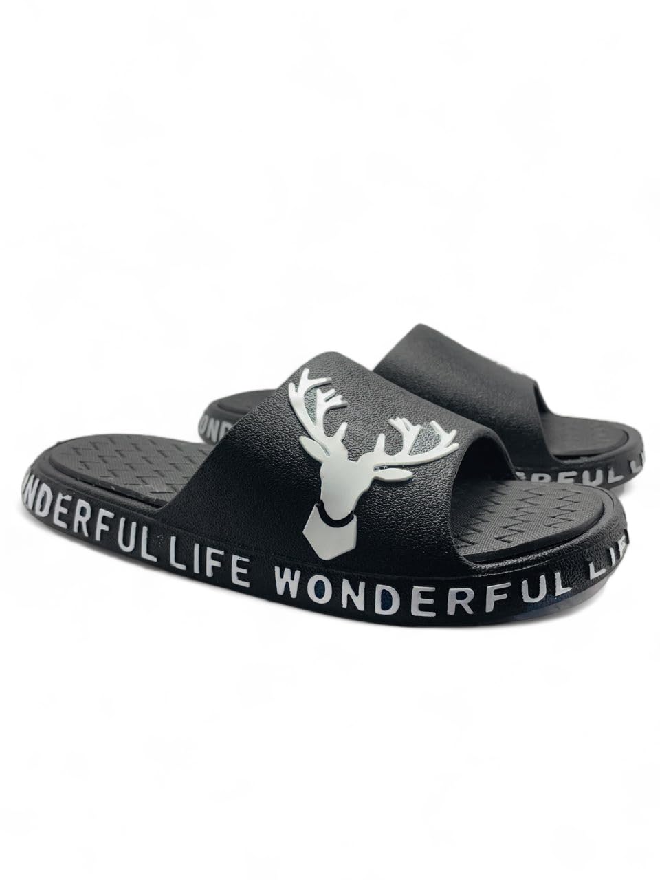 Mens Daily use slipper (Black, 5, UK Footwear Size System, Adult, Men, Numeric, Medium, 2)-image-1