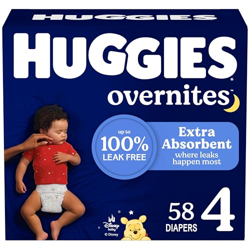 Image of Huggies Overnites Size 4 Overnight Diapers (22-37 lbs), 58 Ct, Packaging May Vary