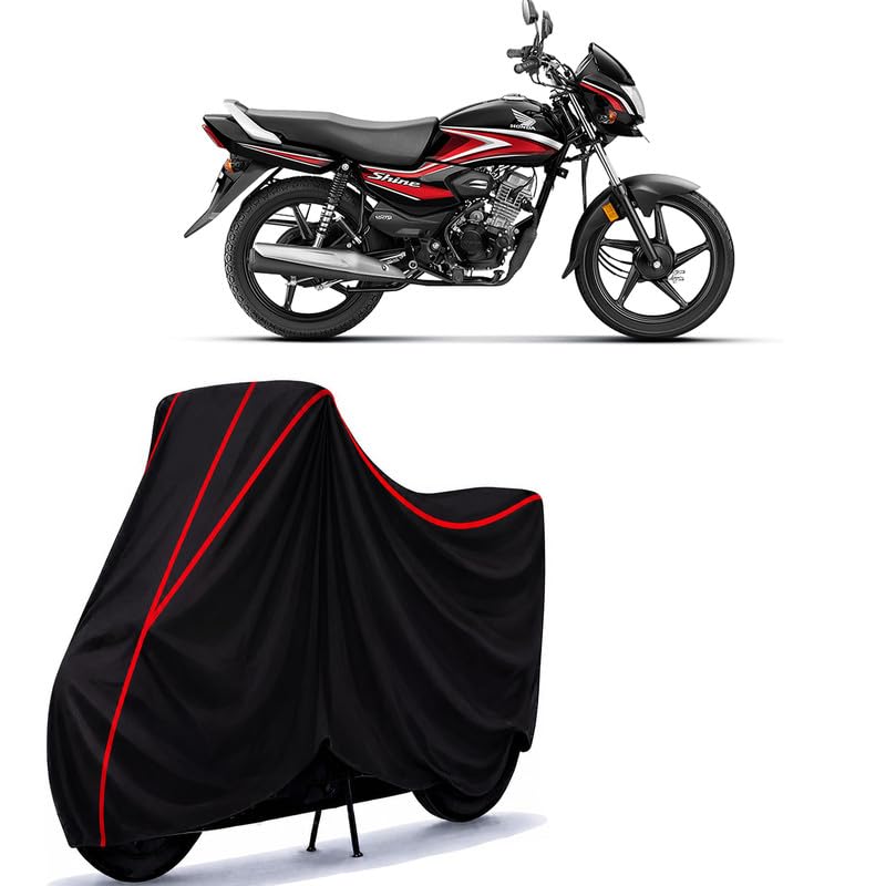 Image of Shine 100 Water Resistant Bike Cover for All Motorcycles & Rain | Heavy Duty Taffeta Fabric | UV Protection, Dustproof, Scratchproof | All Weather Two Wheeler Cover with Elastic Bottom