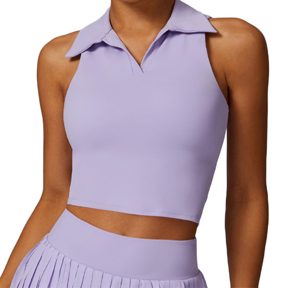 Women's Golf Polo Shirts Sleeveless Quick Dry Tennis Sports Tank Top