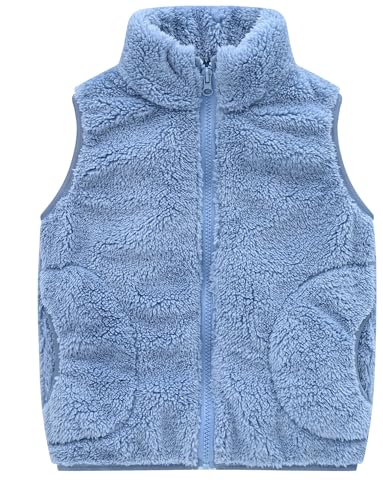 Happy Cherry Kids Fleece Winter Vest Warm Sleeveless Jacket Fall Outwear for Boys Girls Waistcoat Zipper 2-10Years