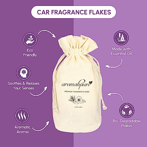 Image of Aromahpure Premium Car Perfume Fragrance Flakes - Fairy Land, Luxury Car Air Freshener made Organically with Essential Oil, Grains, and Flakes - 50 Gms, fragrant for 30 days, IFRA certified