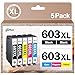 Produktbild 603XL Multipack Tintenpatronen Kompatibel für Epson Druckerpatronen 603 XL Patronen für Expression Home XP-3100 XP-2100 XP-4155 XP-4150 XP-4100 XP-3105 XP-2105 XP-3155 WF-2830 WF-2850 WF-2835