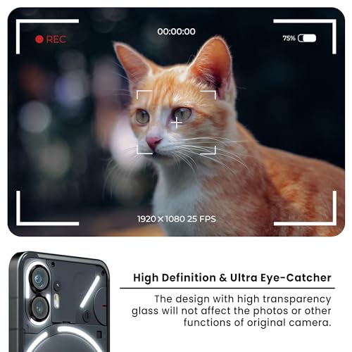Image of ArmourPro Camera Rings Tempered Glass for Nothing Phone 2, Tough HD Individual Aluminum Alloy Rings 9H Camera Cover, Scratch-Resistant,Camera Lens Protection| Black, 1 Pack