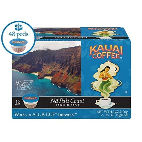 Kauai Coffee Na Pali Coast Dark Roast - Compatible with Keurig Pods K-Cup Brewers (4 Packs of 12 Single-Serve Cups) - Thumbnail 7