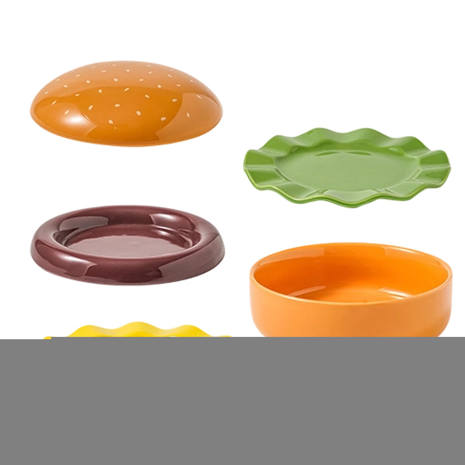 Set Di Per Hamburger Impilabili Stoviglie In Ceramica Impilabili | Ciotole Per Snack Divertenti Per Organizzatori Di Feste E Eventi Cena In Famiglia Picnic Compleanno Barbecue Colazione